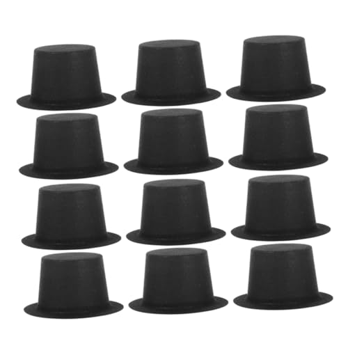 BESPORTBLE 50 Stück Mini Hut Schwarze PVC Top Hats für Weihnachtsdeko Diy Bastelprojekte und Geburtstagsfeiern für Schneemann Dekorationen und Kreative von BESPORTBLE