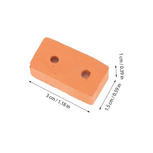 BESPORTBLE 50 Stück Mini Ziegelsteine mit Löchern Rote DIY Bausteine aus Langlebigem Material Fein Poliert für Sichere Kinderhand Geeignet für Modellbau Puppenhaus Sandtisch und Architektur von BESPORTBLE