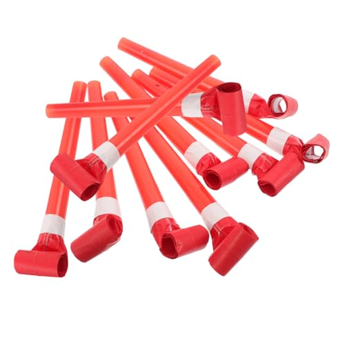 BESPORTBLE 50 Stück Party Horn Bläser Rote Multifunktions Horn mit Drachenpfeife Luftballonpuster und Karten Sauger Lustige Party Whistles für Geburtstagsfeiern und Kinderfest von BESPORTBLE