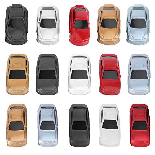 BESPORTBLE 50 Stücke Kleiner Modellautos 1:87 für Sandtisch Dekoration Detailgetreue Bemalte Autos für Layouts und Dioramen von BESPORTBLE