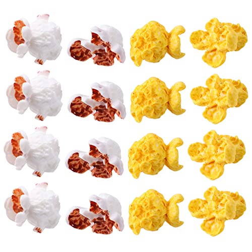 BESPORTBLE 50 Stück Simulation Popcorn Deko Kreative DIY Hauszubehör Realistische Popcorn Nachbildung Zwei Farben für Schmuck Handyhüllen und Bastelprojekte von BESPORTBLE