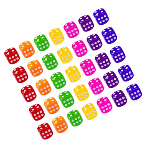 BESPORTBLE 50 Stück Teiliges Buntes Transparentes Acrylwürfel Dicke Leichtgewichtige Würfel mit Großen Punkten für Brettspiele Partys Ktv und Bar Umweltfreundlich und Ablesbar von BESPORTBLE