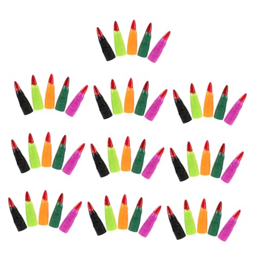 BESPORTBLE 50 Stück Teiliges Halloween Nagelset Bunte Hexen-Krallen Lange Fingernägel Cosplay Zubehör Schwarz Orange Violett Grün für Party Kostüm Gothic Vampir Nägel BESPORTBLE 50 Stück Teiliges Halloween Nagelset Bunte Hexen-Krallen Lange Fingernägel Cosplay Zubehör Schwarz Orange Violett Grün für Party Kostüm Gothic Vampir Nägel von BESPORTBLE