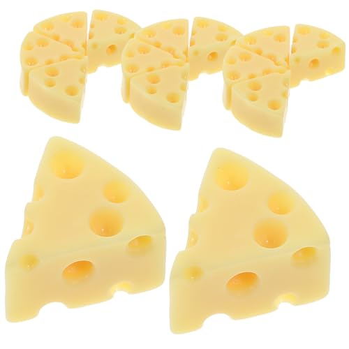 BESPORTBLE 50 Stück Teiliges Miniatur Käse Modell Lebensechte Künstliche Käseattrappen aus Langlebigem Harz Realistische DIY Dekoration für Fotografie Restaurant und Bastelprojekte Leicht von BESPORTBLE