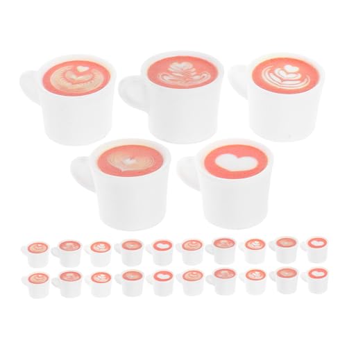 BESPORTBLE 50 Stück Teiliges Miniatur Kaffeetassen aus Resin Winzige Mini Kaffeebecher für Puppenhaus Mini Küche Zubehör Realistische Fake Getränke und Essensgeschirr für DIY Basteln und von BESPORTBLE