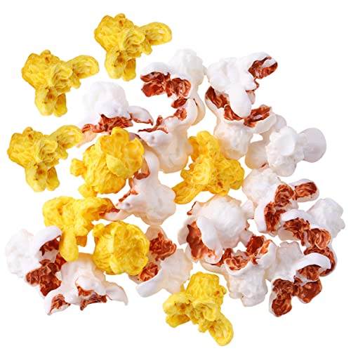 BESPORTBLE 50 Stück Teiliges Popcorn Deko Realistisch Simuliertes Popcorn Modell für Schmuck Handyhüllen und Fotografie Sicher Verarbeitet Zweifarbige Mischung von BESPORTBLE
