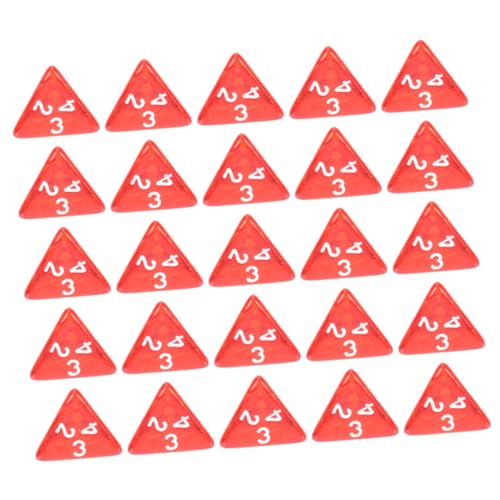 BESPORTBLE 50 Stück Teiliges Rote Acryl Würfel Vierseitige Zahlenwürfel Kompakt Leicht Ablesbar für Brettspiele Party Spiele und Klassenzimmer Aktivitäten von BESPORTBLE