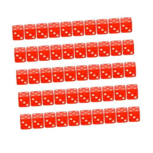 BESPORTBLE 50 Stück Teiliges Rote Acryl Würfel mit Abgerundeten Ecken Leichte und Umweltfreundliche Mini Dice für Partyspiele Familien brettspiele Indoor Outdoor spaß von BESPORTBLE
