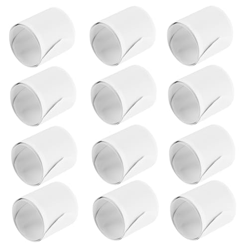BESPORTBLE 50 Stück Weiße Slap Armbänder für Blanke DIY Snap Bands zum Bemalen Einfache Anbringung für Schulprojekte Geburtstagsfeiern und Kreative Bastelaktivitäten von BESPORTBLE