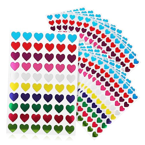 BESPORTBLE 50Blätter Kleine Herzaufkleber Selbstklebende Dekorative Sticker Bunten Farben für Lehrer und Bastelprojekte zum Belohnen für Kreative Dekorationen von BESPORTBLE
