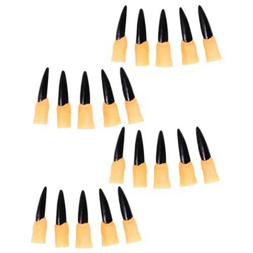 BESPORTBLE 50Stücke Halloween Fingernagelabdeckung Schwarze Fingernägel Für Halloween Und Cosplay Finger Requisiten Für Gruselpartys Und Zombie Dekoration von BESPORTBLE