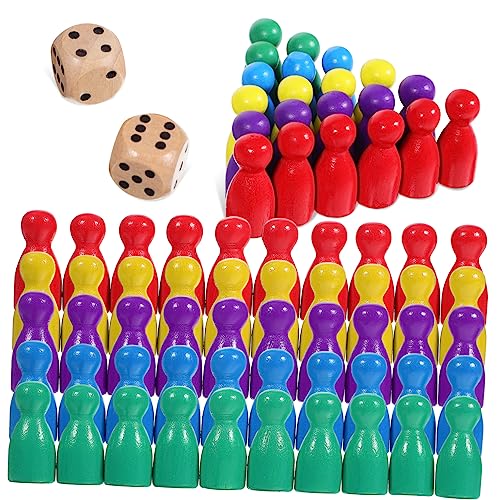BESPORTBLE 50Stücke Holz Schachfiguren Menschliche Form Schachfiguren Farben Mit Würfeln Und Schachliebhaber BESPORTBLE 50Stücke Holz Schachfiguren Menschliche Form Schachfiguren Farben Mit Würfeln Und Schachliebhaber von BESPORTBLE