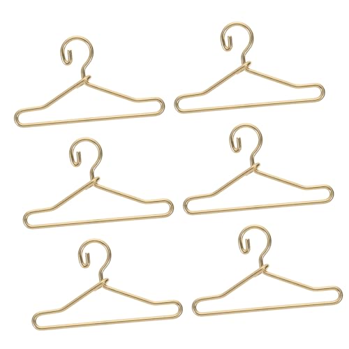 BESPORTBLE 50Stücke Metall Mini Puppen Kleiderbügel Für Puppenkleidung Goldfarbene Puppen Aufhänger Zur Unterstützung Von Puppenzubehör Und Puppenkleidern von BESPORTBLE