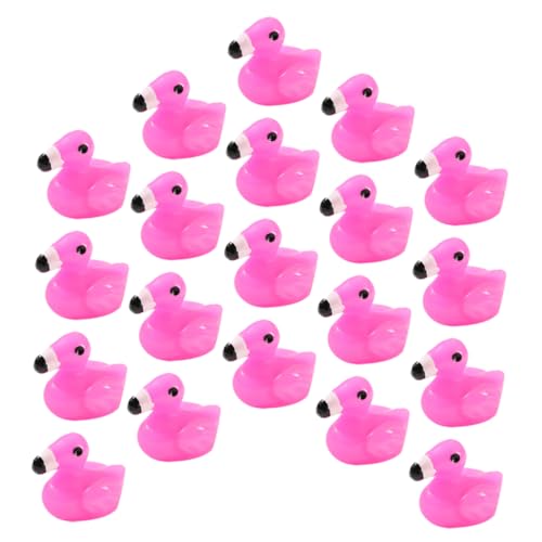 BESPORTBLE 50Stücke Mini Flamingo Figuren Aus Harz Für DIY Puppenhaus Dekoration Gartenornamente Märchengärten Und Bastelprojekte Süße Kleine Flamingo Deko Für Kreative von BESPORTBLE