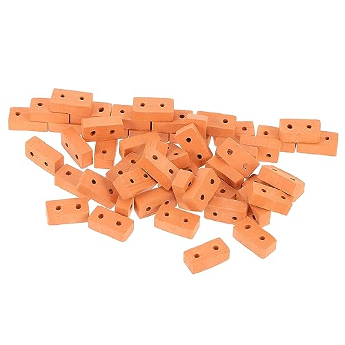 BESPORTBLE 50Stücke Miniaturziegel DIY Rote Ziegelsteine für Modellbau für Puppenhaus und Gartenprojekte von BESPORTBLE