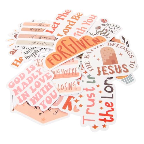 BESPORTBLE 50Stücke wasserdichte Jesus Themen Aufkleber Christliche Sprüche Für Laptop Handy Und Journaling Motivierende Abziehbilder Für Kreative Dekoration von BESPORTBLE