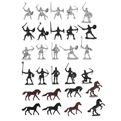 BESPORTBLE 56Stücke Teiliges Mittelalterliches Spielzeugset mit Ritter und Soldatenfiguren Sicheres Kunststoffmodell für Kreatives Fantasie und Beobachtungsfähigkeiten von BESPORTBLE