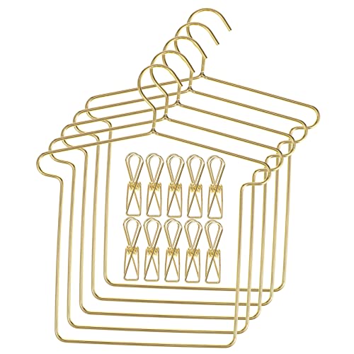 BESPORTBLE 5Sätze Kleiderbügel Für Puppen Puppenbügel Mit Clips Zubehör Für Puppenhäuser Und Puppenmode Kleiderbügel Clips von BESPORTBLE