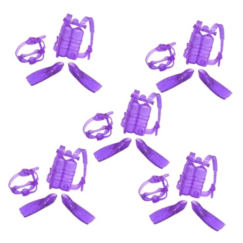BESPORTBLE 5sätze Teiliges Puppen-tauchset Mit Sauerstoffzylinder Tauchbrille Und Flossen Spielzeug Für Kreative Rollenspiele Und Wasserspaß von BESPORTBLE