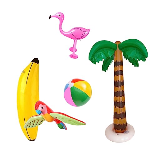 BESPORTBLE 5Stücke Aufblasbare PVC Teiliges Wasserspielzeug für Strand und mit Flamingo Strandball Papagei Banane und Kokosnussbaum für von BESPORTBLE