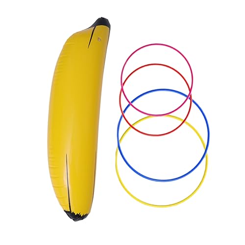 BESPORTBLE 5Stücke Aufblasbares Obstspielzeug PVC Bananenringwurfspielzeug Banane und Ringen für Spaß für Drinnen und Draußen Perfektes Partyspielzeug von BESPORTBLE