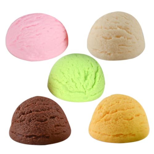 BESPORTBLE 5Stücke Künstliche Eiskugeln Realistische Farbenfrohe Eiskugel Dekorationen Für Schaufenster Fotorequisiten Und Requisiten Für Dessert Shops von BESPORTBLE