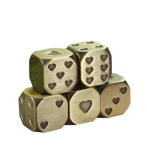 BESPORTBLE 5Stücke Metall Herz Muster Spielwürfel mit Abgerundeten Ecken Tischspiel Zubehör für Brettspiele und Partys Leicht und Tragbar Antikem Finish BESPORTBLE 5Stücke Metall Herz Muster Spielwürfel mit Abgerundeten Ecken Tischspiel Zubehör für Brettspiele und Partys Leicht und Tragbar Antikem Finish von BESPORTBLE