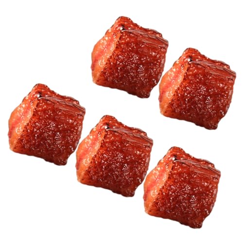 BESPORTBLE 5stücke Simulierte Rindfleischwürfel Kunstfleisch Modelle Gekochtes Fleisch Modell Künstliches Lebensmittel Modell Küchendekor von BESPORTBLE