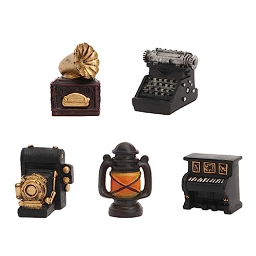 BESPORTBLE 5Stücke Retro Dekorationen Handwerkskunst Für Garten Und Zuhause Klavier Videorecorder Lampe Schreibmaschine Und Filmprojektor Sammlerstücke von BESPORTBLE