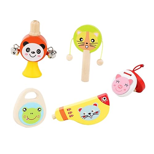BESPORTBLE 5Stücke Teiliges Holz Musikinstrument Für Pädagogisches Mit Trommel Und Kreativen Percussion Instrumenten Für Kleinkinder Und Vorschulunterricht von BESPORTBLE