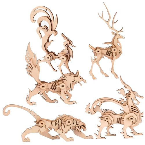 BESPORTBLE 5Stücke Teiliges Holztierrätsel DIY Puzzle für Kreatives Holzmodell für Wolf Hirsch und Tiger Fördert Geduld und Kreativität BESPORTBLE 5Stücke Teiliges Holztierrätsel DIY Puzzle für Kreatives Holzmodell für Wolf Hirsch und Tiger Fördert Geduld und Kreativität von BESPORTBLE
