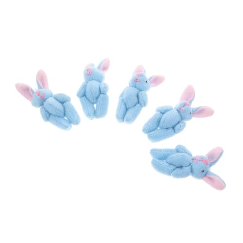 BESPORTBLE 5Stücke Teiliges Mini Plüsch Kaninchen Niedliche Tragbare Tierpuppen Weichem Material für Osterpartys Kleines Kuscheltier von BESPORTBLE