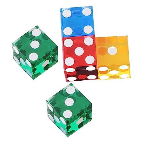 BESPORTBLE 5Stücke Transparente Acryl Punktwürfel Kreative Rechteckige Spielwürfel für Brettspiele für Partys Deko für Familienfeiern von BESPORTBLE