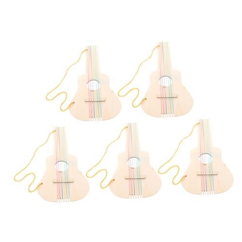 BESPORTBLE 5Stücke Unbemalte Holzgitarre zum Basteln für DIY Malset Kreative Holzspielzeuge für Malen und Handwerk Perfektes für Kleine Künstler von BESPORTBLE