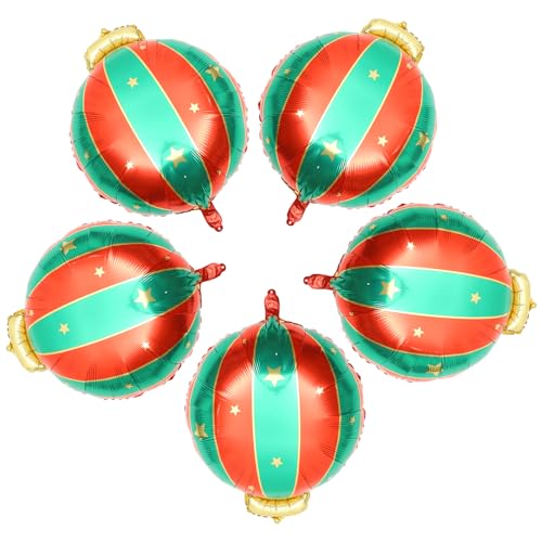 BESPORTBLE 5Stücke Weihnachts Luftballons aus Aluminiumfolie Festliches Weihnachtsdekor Partydekoration für Weihnachtsfeiern Langlebige und Vielseitige Folienballons von BESPORTBLE