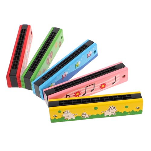 BESPORTBLE 5stücke Holz Mundharmonika Für Junge Mädchen Mit Löchern Kinderspielzeug Musikinstrumente Für Anfänger Lernspielzeug Für Jungen Und Mädchen Tragbar Und Leicht Für Reisen von BESPORTBLE