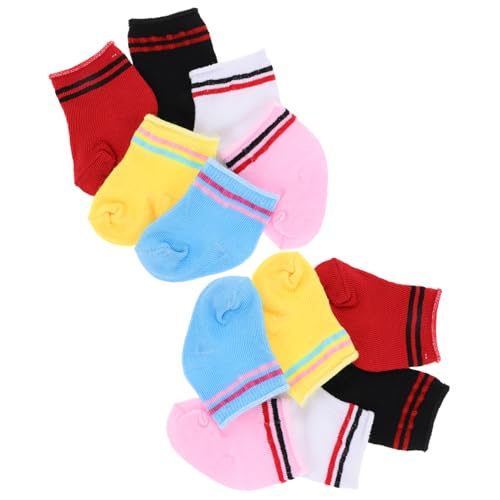 BESPORTBLE 6 Paare Puppensocken Bunte Gestrickte Socken für Puppen Puppenkleidung und Zubehör für Puppenoutfits und Puppenhaus Dekoration von BESPORTBLE