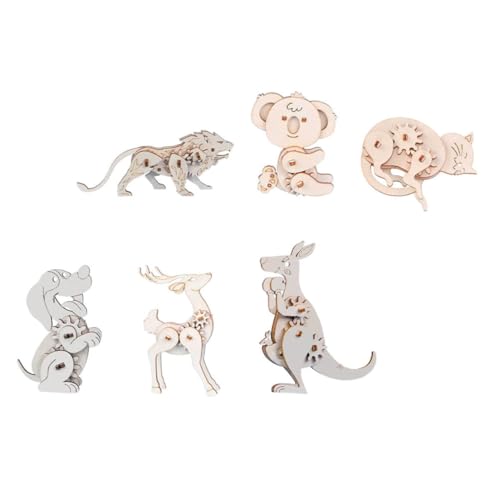 BESPORTBLE 6 Sätze Holz Puzzle Teiliges DIY Tiermodell Katze Hund Hirsch Lustige Basteltiere für Kreative Fördert Vorstellungskraft und Problemlösungsfähigkeiten BESPORTBLE 6 Sätze Holz Puzzle Teiliges DIY Tiermodell Katze Hund Hirsch Lustige Basteltiere für Kreative Fördert Vorstellungskraft und Problemlösungsfähigkeiten von BESPORTBLE
