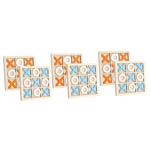 BESPORTBLE 6 Sätze Holz Toe Spiel Pädagogisches Schachspiel Fördert Konzentration und Logisches Leicht Langlebig für Eltern Junge Mädchen Interaktion und Lernspiele von BESPORTBLE