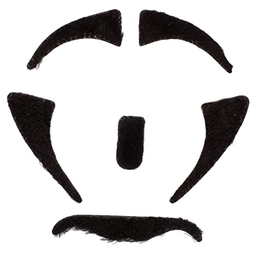 BESPORTBLE 6 Sätze künstlicher augenbrauenbart realistisch behaart Party lang Halloween Dekoration Halloween-Dekoration falsche Schnurrbartbärte Halloween-Schnurrbärte chemische Faser Black von BESPORTBLE
