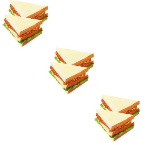 BESPORTBLE 6 Stck. Realistisches Sandwich Modell Teilig PU Künstliche Sandwich Dekoration Lebensechte Nachbildung Fotografie Requisite Lehrmittel und Küchen Deko von BESPORTBLE
