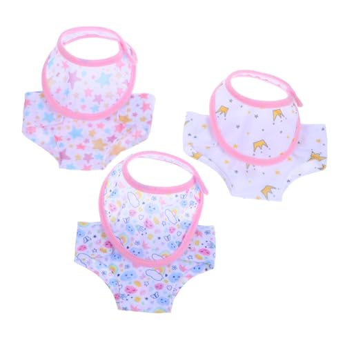 BESPORTBLE 6 Stück Babypuppenwindeln: Mini-lätzchen Für 43 cm Große Puppen. Weiches Material Mit Verstellbaren, Niedlichen Mustern Für Rollenspiele Und von BESPORTBLE