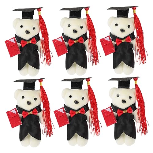 BESPORTBLE 6 Stück DIY Blumenstrauß Ornamente Niedliche Abschlussbären Puppen Dekoration für Abschlussfeiern und Bouquets Große Bärenfiguren aus Schaumstoff von BESPORTBLE