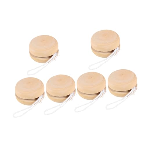 BESPORTBLE 6 Stück DIY Holz Yo yo Bälle Blank zum Bemalen Kinderspielzeug aus Natürlichem Holz Sichere Bastelidee für Party Rustikal und Naturbelassen Vielseitig Einsetzbar von BESPORTBLE