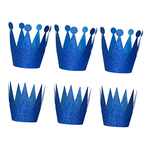 BESPORTBLE 6 Stück Glitzer Kronen Hut Aus Plastik Für - Partyhüte Und Haarschmuck Für Geburtstagsfeiern - Weihnachten Und Andere Festliche Anlässe Blau von BESPORTBLE