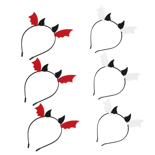 BESPORTBLE 6 Stück Halloween-Kopfschmuck Kostüm Haarband Halloween-Cosplay-Haarband Cosplay-Haarreifen Fledermaus Kopfbedeckung Vampir-Stirnband Plastik von BESPORTBLE