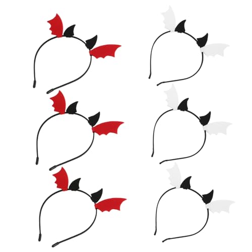 BESPORTBLE 6 Stück Halloween-kopfschmuck Fledermaus-stirnband Für Frauen Halloween Kostümzubehör Fledermaus Kostüm Frauen Haarreifen Aus Horn Gefühlt von BESPORTBLE