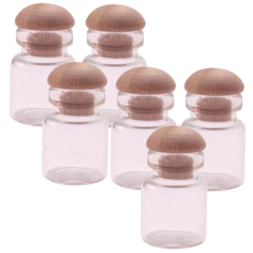 BESPORTBLE 6 Stück Maßstab Transparente Kleine Glasbehälter für Puppenhaus Dekoration DIY Basteln Langlebige Mini Vorratsgläser für Miniatur Szenerien von BESPORTBLE