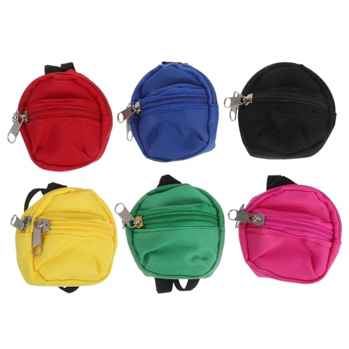 BESPORTBLE 6 Stück Mini Puppenrucksäcke mit Reißverschluss Leichte Robuste Schulranzen für Puppen Realistische Miniatur-schultaschen Tragbar für Rollenspiele und Puppenhaus-zubehör von BESPORTBLE