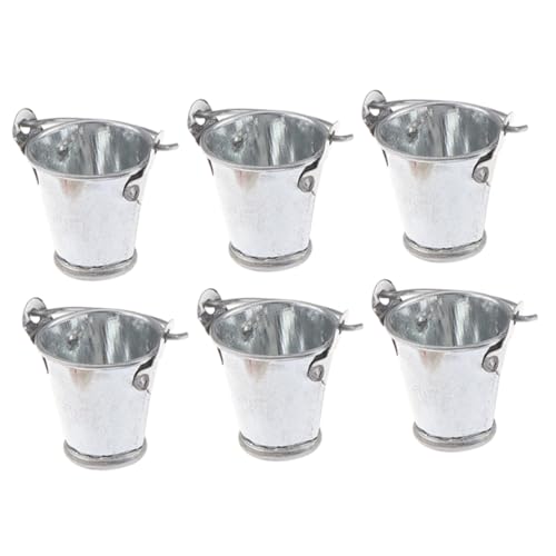 BESPORTBLE 6 Stück Miniatur Eimer Modell Metall Wasserbehälter für Puppenhäuser Kreative Deko für Miniaturgärten und Modelleisenbahnen Zubehör für DIY Projekte von BESPORTBLE